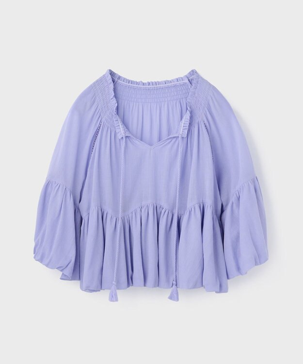 GRACE CONTINENTAL バルーンカフタントップ サックス