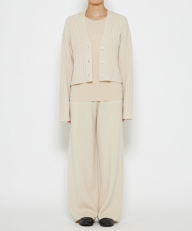 uncrave 【洗える】メリノウール ショートカーディガン（uncrave WHITE） エクリュ