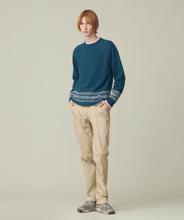 J.PRESS MEN 【WEB限定】フェアアイル クルーネックニット グリーン系