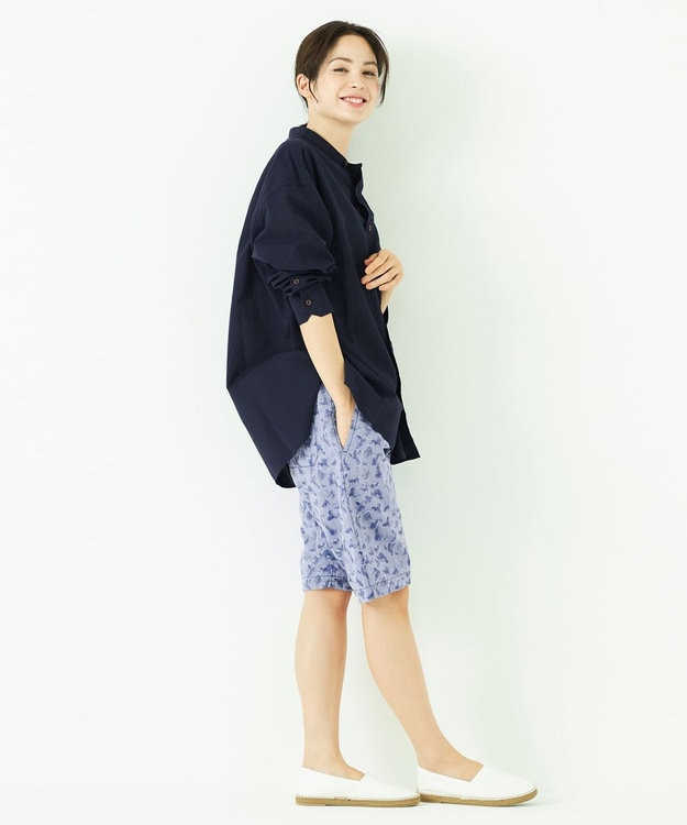 JOSEPH ABBOUD MOUNTAIN 【SPACE】OGアロハリーフ ハーフパンツ ネイビー系5