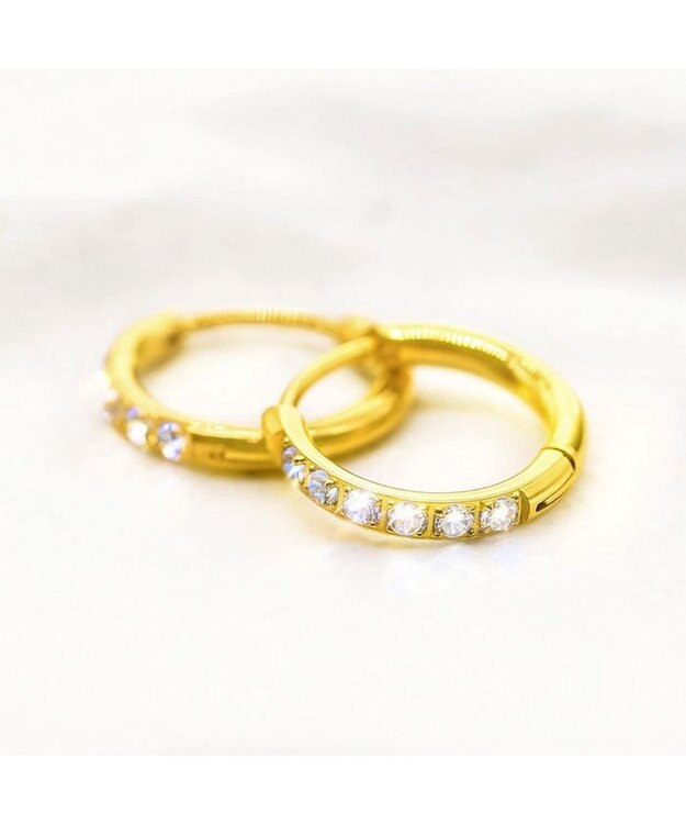 blancotokyo 【金属アレルギー対応】ジルコニアフープピアス CLARA ゴールド