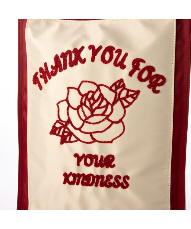 UNBILLION カシュカシュ cachecache / チェーンステッチ刺繍トートバッグ レッド