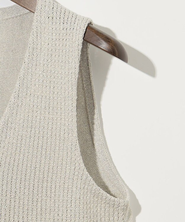 JOSEPH ABBOUD 【和紙使用エコ素材/日本素材/軽量/通気性/速乾性】和紙ムリネ ニット ベスト ライトグレー系