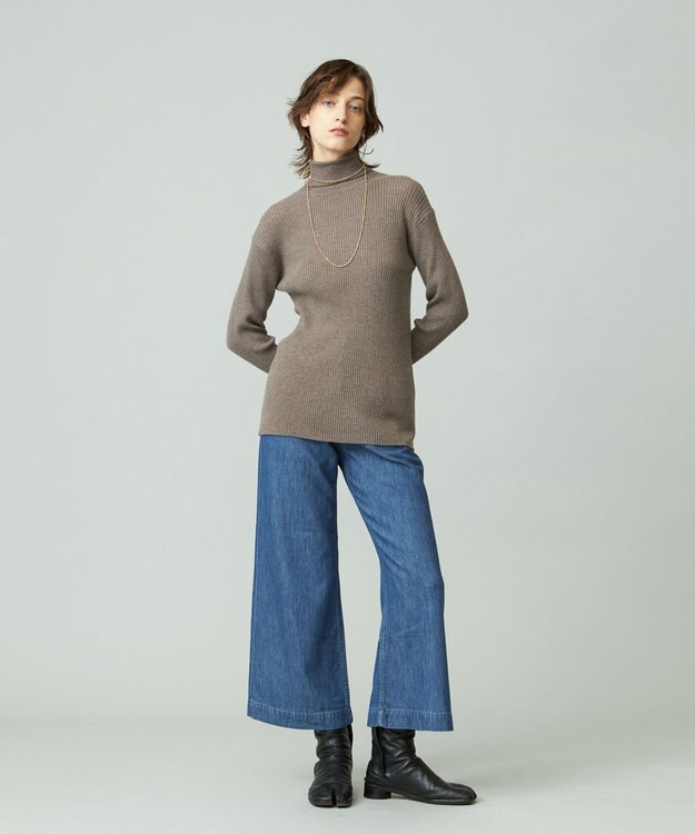 J.PRESS YORK STREET 【WOMEN】ANTI PILLING WOOL リブタートルニット ブラウン系