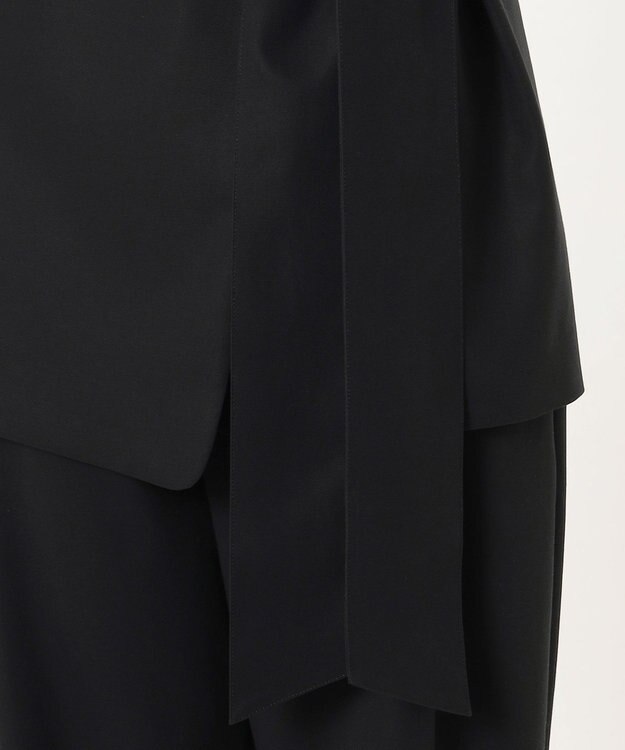 23区 L 【エステータ】コットンダブルクロス ノーカラージャケット ブラック系