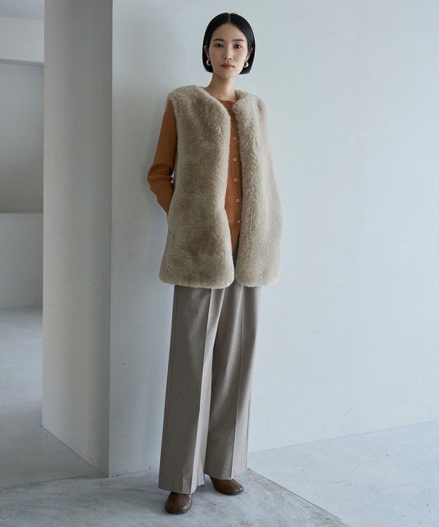 UNFILO 【新色追加】イージーワイドパンツ ベージュ