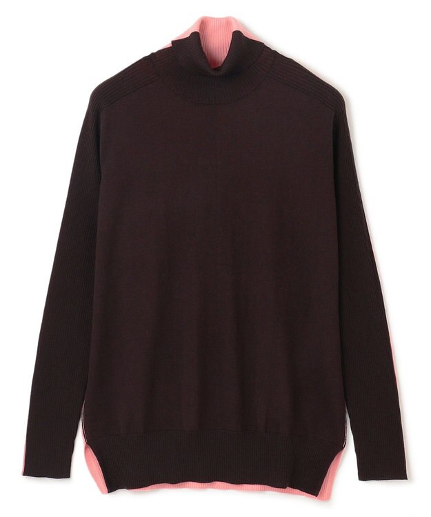 BEIGE， 【洗える】LA MONNAIE / タートルネックニット Bordeaux × Pink
