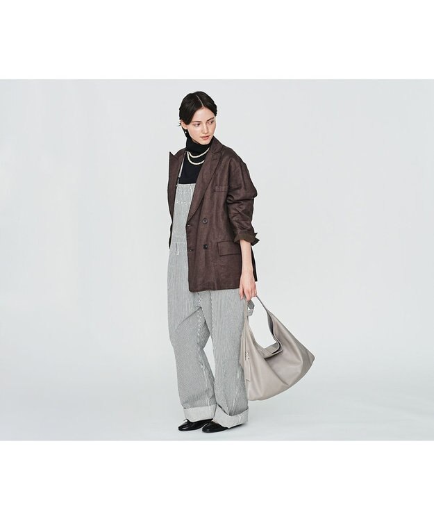 genten フェザートートバッグ　ワンショルダーバッグ ライトグレー