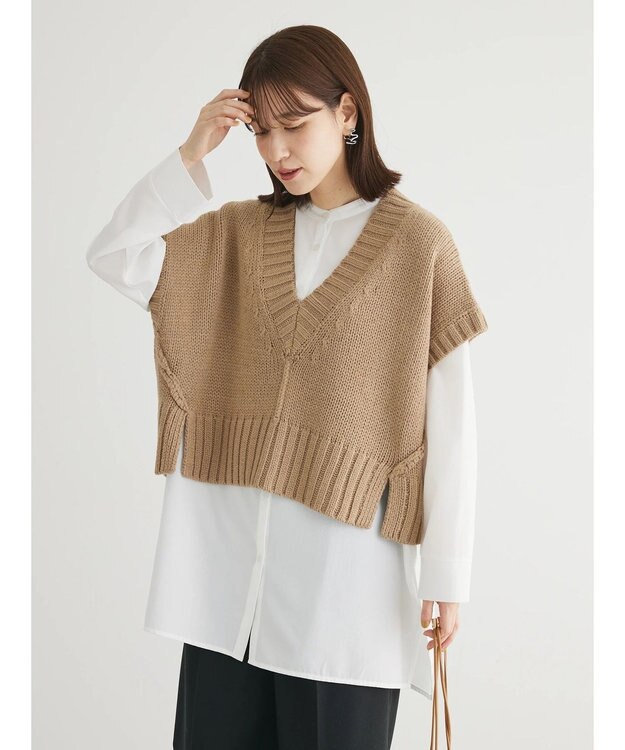 Green Parks ・ＳＵＧＡＲ　ＳＰＯＯＮ　ショートニットベスト Beige