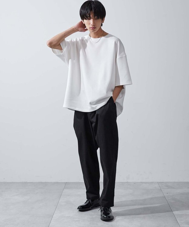 WEGO 【ユニセックス着用ITEM/ウエストゴム/手洗い可】チノイージーワイドパンツ ブラック