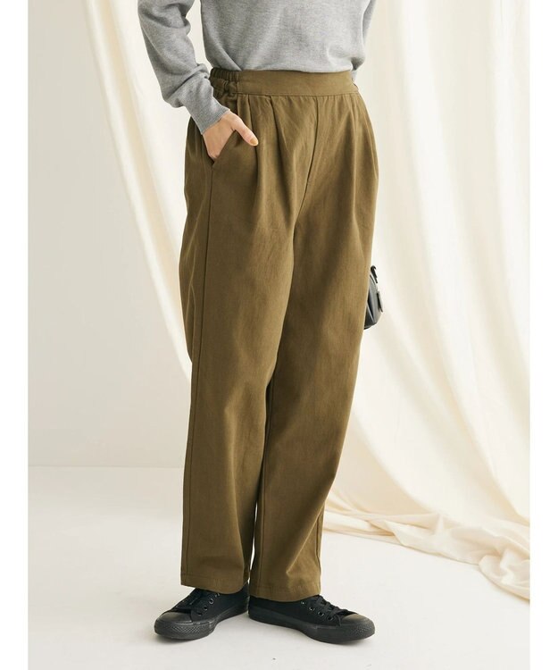 CRAFT STANDARD BOUTIQUE 綿ピーチ綺麗シルエットパンツ Khaki