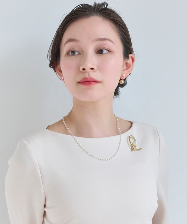 Phoebe <オンワード限定セット>ガーリッシュレースシュシュ×バックモチーフイヤリング ホワイト