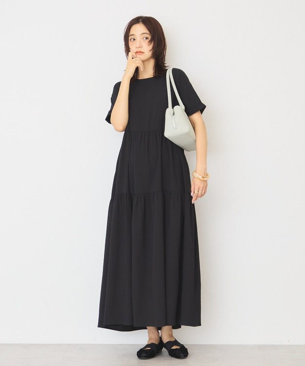 AMERICAN HOLIC 【先行予約】【WEB限定】サッカーティアードワンピース＜丈違い＞ Black