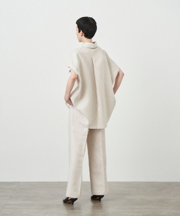 ATON LINEN WEATHER | オフスリーブ CPOジャケット WARM WHITE