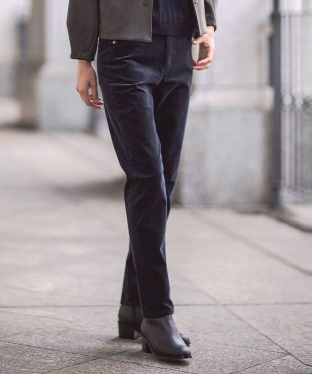 J.PRESS LADIES 【洗える】21ウェルコーデュロイ ストレッチ パンツ ネイビー系