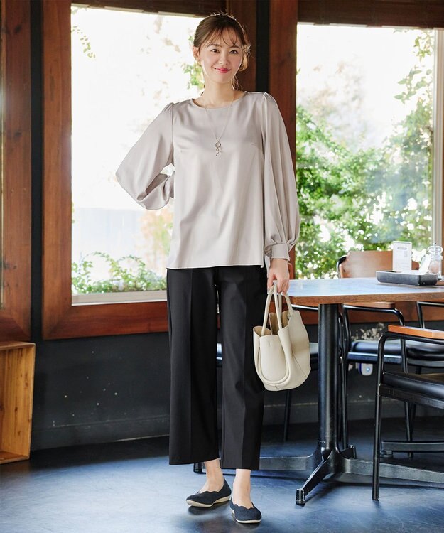 Tiaclasse 【日本製・洗える・接触冷感・吸水速乾・UVカット】サーラドライ・ワイドパンツ ブラック