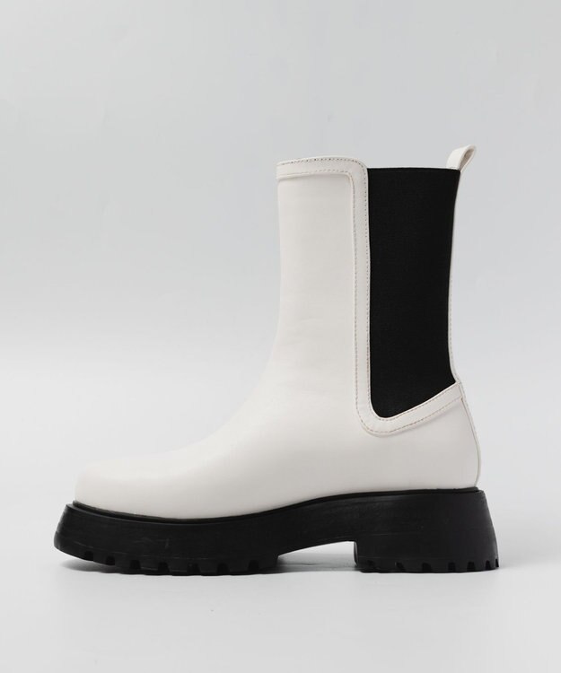 BONTRE 【PRECIEUX JOUET/プレシュウジュエ】トラックソールミドルサイドゴアブーツ ホワイト