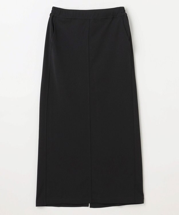 ANY L 【ウエストゴム】カットジョーゼットタイトスカート ブラック