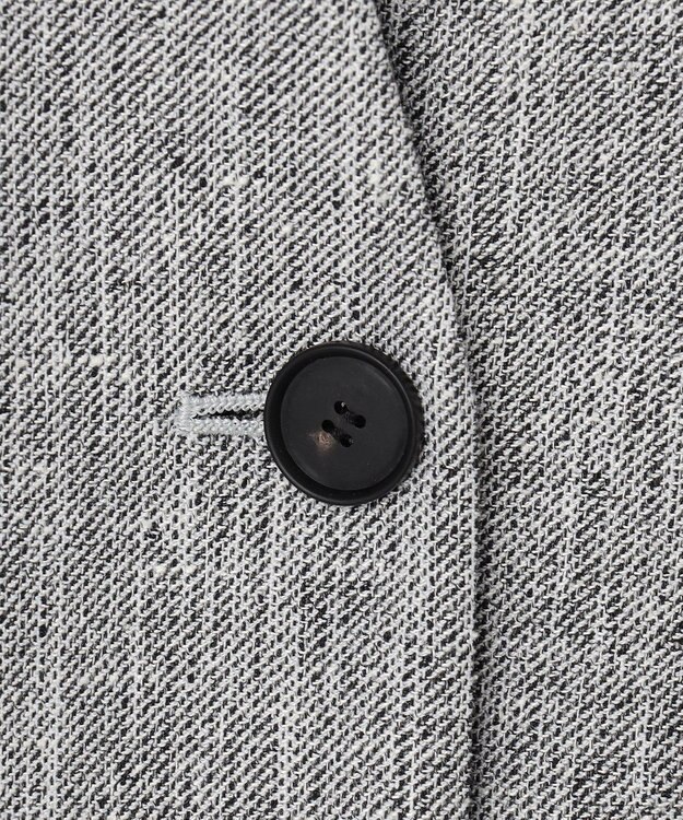 ICB L ストレッチMIXツイード 半袖ジャケット ブラックミックス