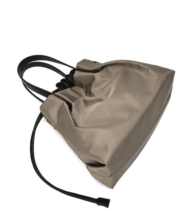 style code 【PADMA/パドマ】ナイロン×レザー　巾着　ショルダーバッグ 2WAY カーキ