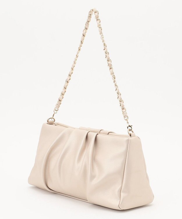 ANY SIS 【2WAY】ギャザーチェーンクラッチショルダー バッグ シャンパン