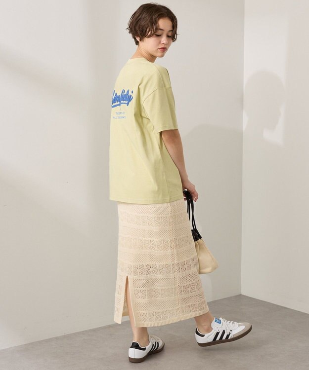 AMERICAN HOLIC レース編みニットタイトスカート Ivory