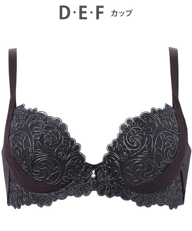 Wing ブラジャー バストを高い位置でキープ 谷間メイク 着やせシルエット 【8000シリーズ】 Gカップまで対応 大きいサイズ PB8000 ウイング／ワコール ブラック