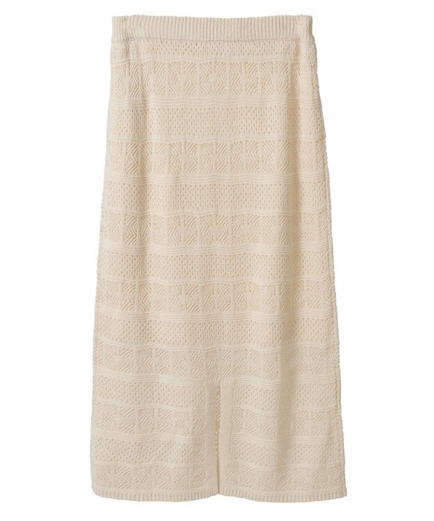 AMERICAN HOLIC レース編みニットタイトスカート Ivory