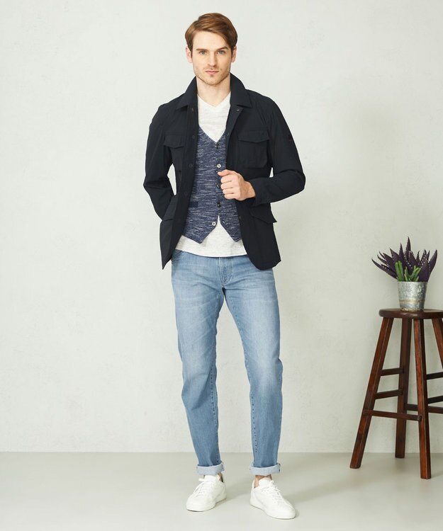 JOSEPH ABBOUD 【吸水速乾】リネンハニカムTシャツ アイボリー系