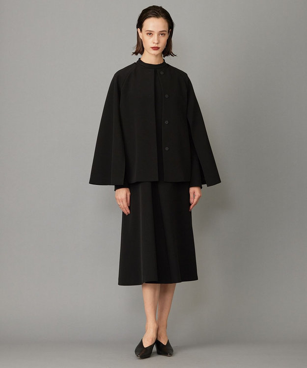 ICB 【洗える・ブラックフォーマル】 TaPeダブルクロス ケープコート ブラック系