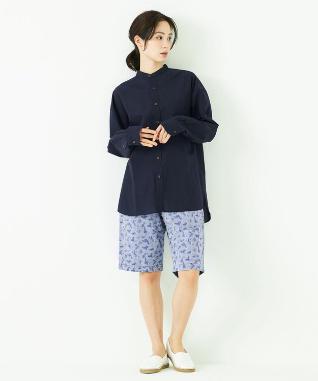 JOSEPH ABBOUD MOUNTAIN 【SPACE】OGアロハリーフ ハーフパンツ ネイビー系5