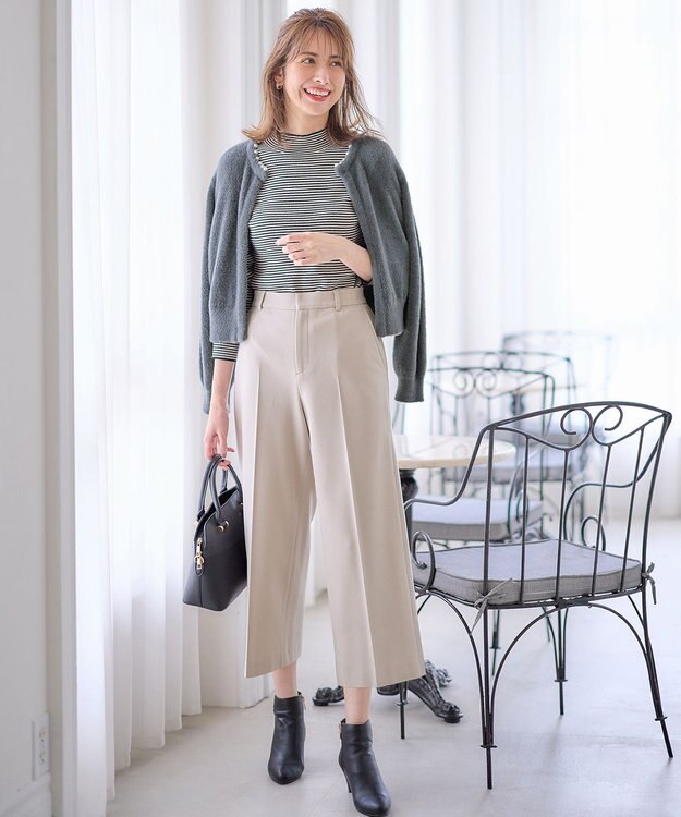 ANY SIS S 【シリーズ累計7万本突破！】サーモ2WAYストレッチ ワイドパンツ アイボリー