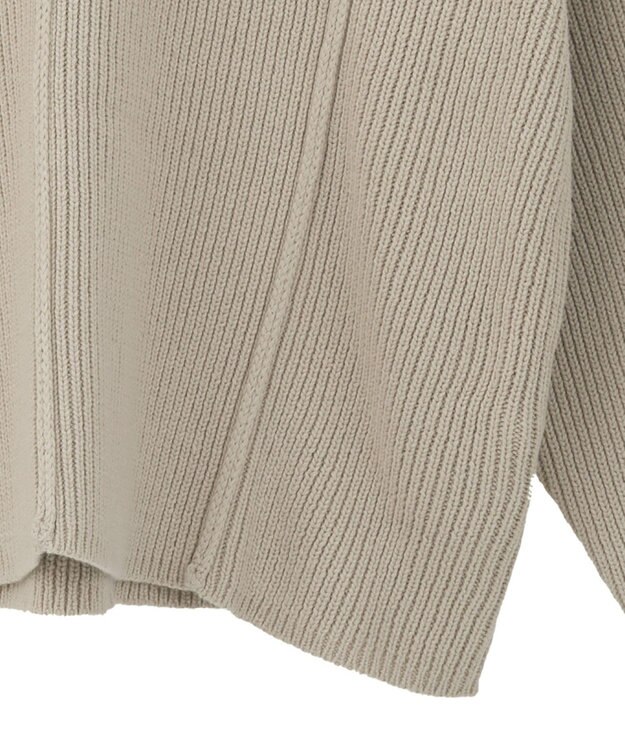 Green Parks リブ切替Ｖネックニットプルオーバー Light Beige