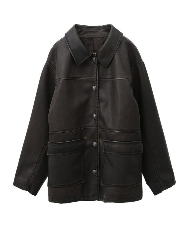 Green Parks ■ＥＳＣＡＲ　ウ゛ィンテージ調エコレザージャケット Brown