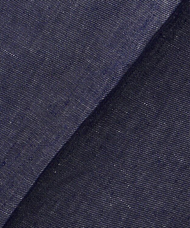 JOSEPH ABBOUD 【ウエストも伸びる！/JAPANファブリック/イージーパンツ/清涼/セットアップ】リネンデニム パンツ ネイビー系