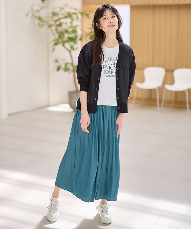 ANY 【ウエストゴム】リラックススカーチョ ターコイズ