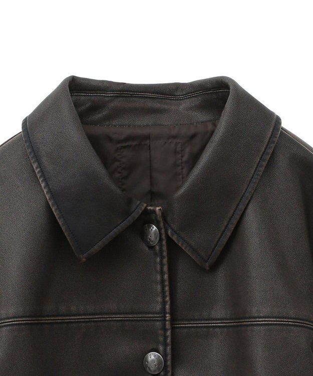 Green Parks ■ＥＳＣＡＲ　ウ゛ィンテージ調エコレザージャケット Brown