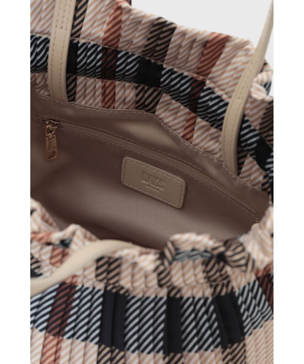 DAKS 【軽量】ポリエステル ハウスチェック 2WAY巾着バッグ ベージュ