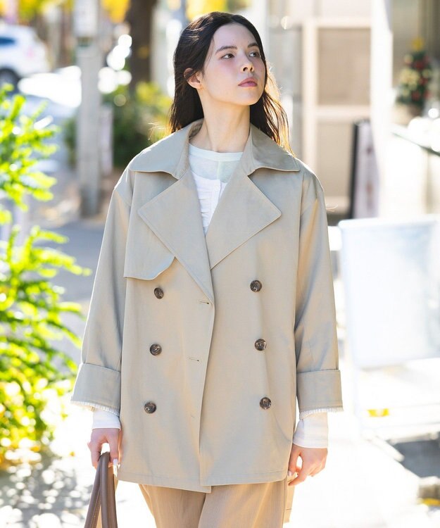 CRAFT STANDARD BOUTIQUE ワイドカフスミディトレンチコート Beige