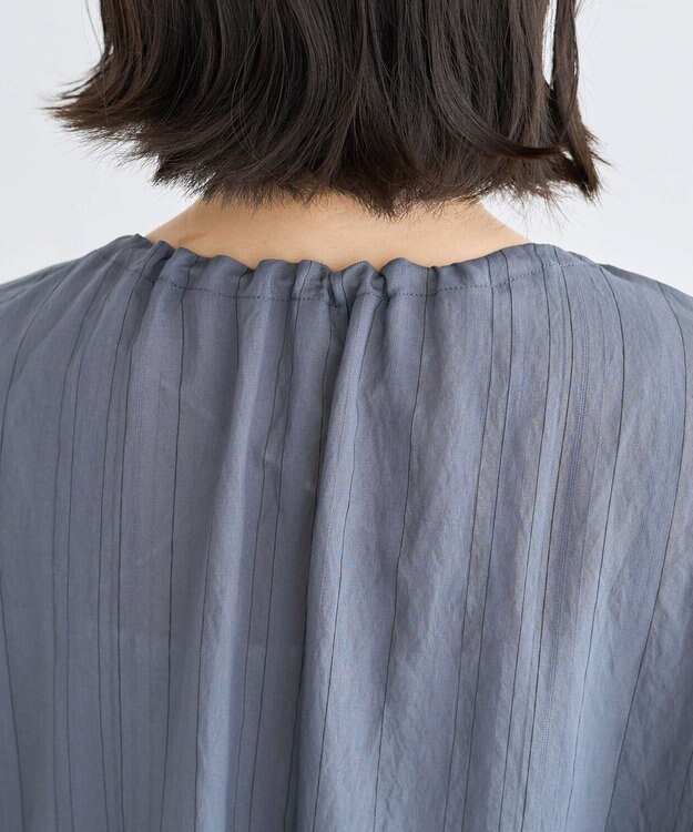 Green Parks ドロストネックフレンチスリーブブラウス Charcoal Gray