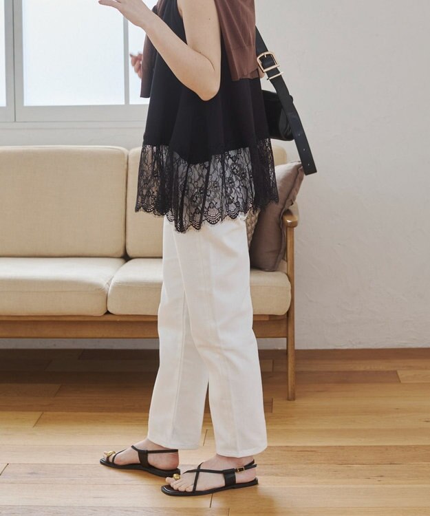 WEGO 【ANGIE VINTAGE/SMLサイズ展開】ストレートデニムパンツ オフホワイト