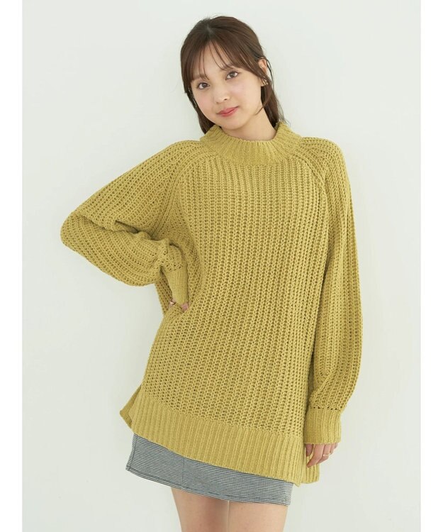earth music&ecology マットモール片畦チュニック Yellow