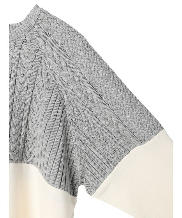 CRAFT STANDARD BOUTIQUE ニットドッキング裏毛プルオーバー Light Gray Mixture