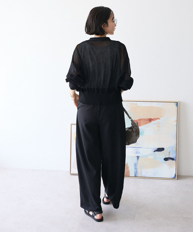 CRAFT STANDARD BOUTIQUE シアーニットカーディガン Black