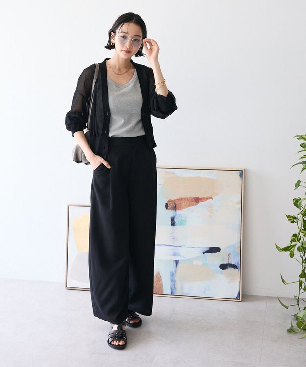 CRAFT STANDARD BOUTIQUE シアーニットカーディガン Black