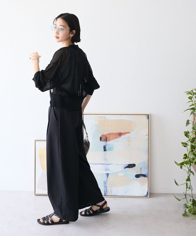 CRAFT STANDARD BOUTIQUE シアーニットカーディガン Black