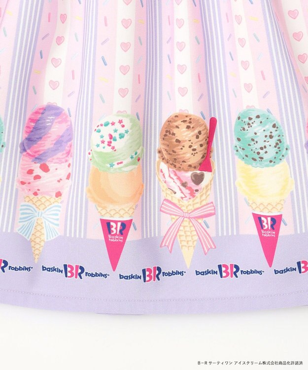 ANY KIDS 【any FAM×サーティワン アイスクリーム】ストライプ ワンピース ラベンダー