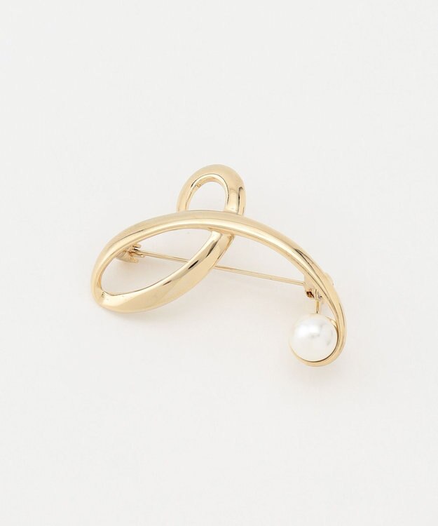 ANY SIS クロスライン ブローチ ライトゴールド