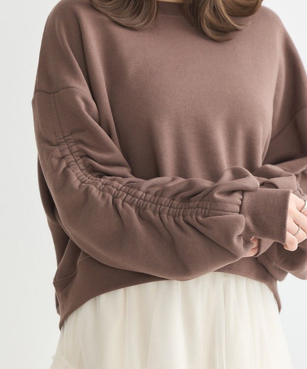 earth music&ecology ドロストスリーブスウェット Brown