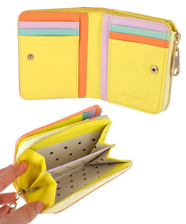 tsumori chisato CARRY キラネコフラワー 2つ折り財布 イエロー